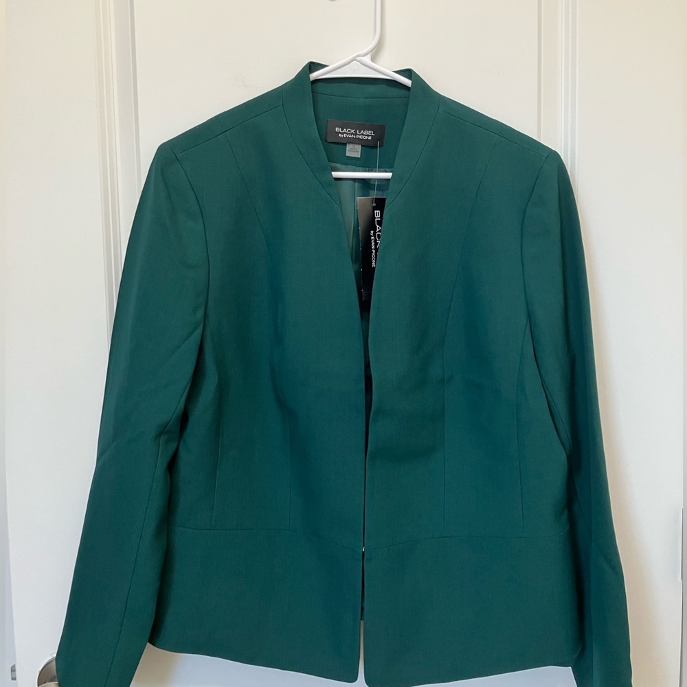 NWT Black Label by Eva-Picone Woman's Classic Fit Suit Jacket, Size 16, Green - Picture 5 of 13